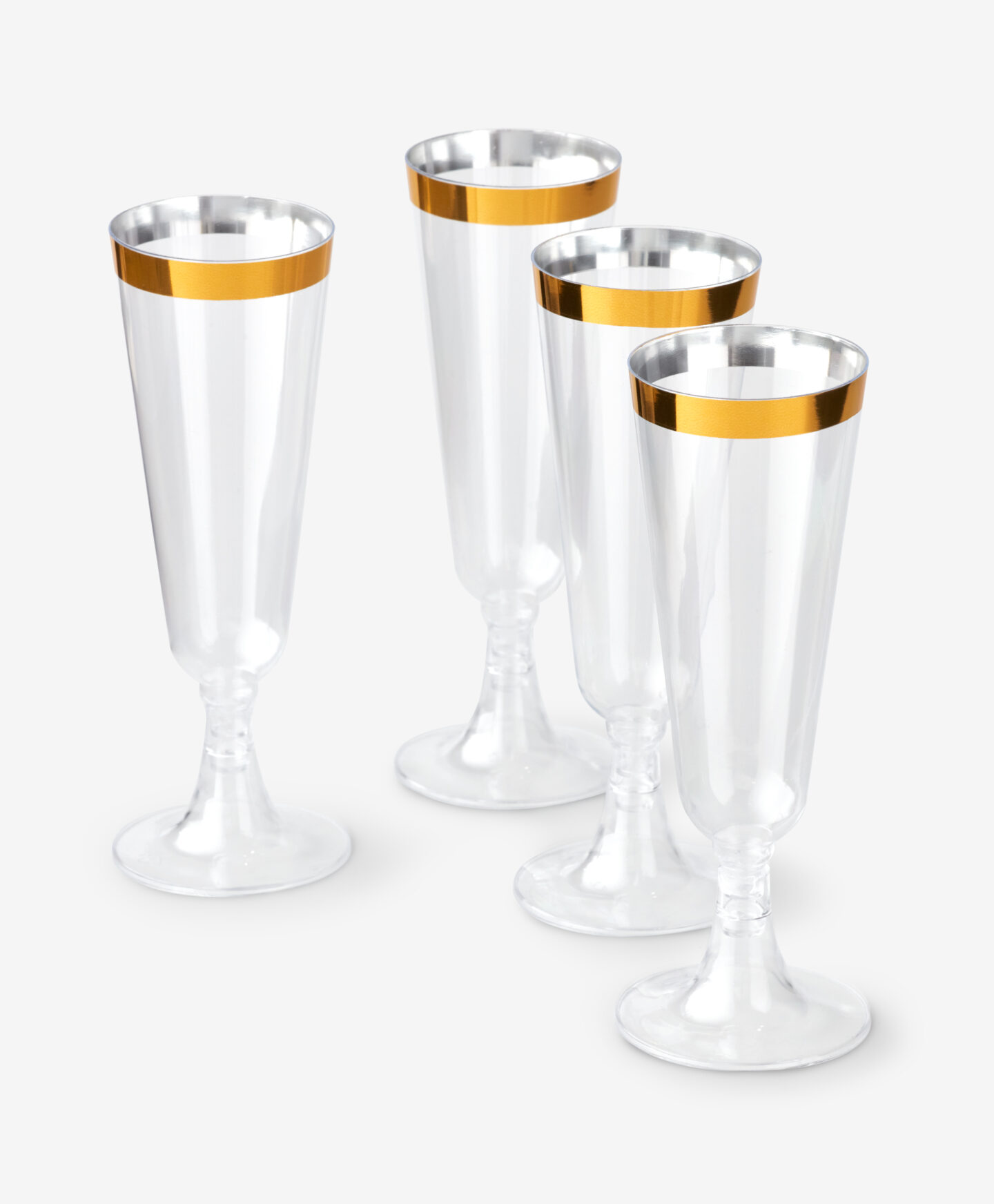 set bicchieri con bordo dorato