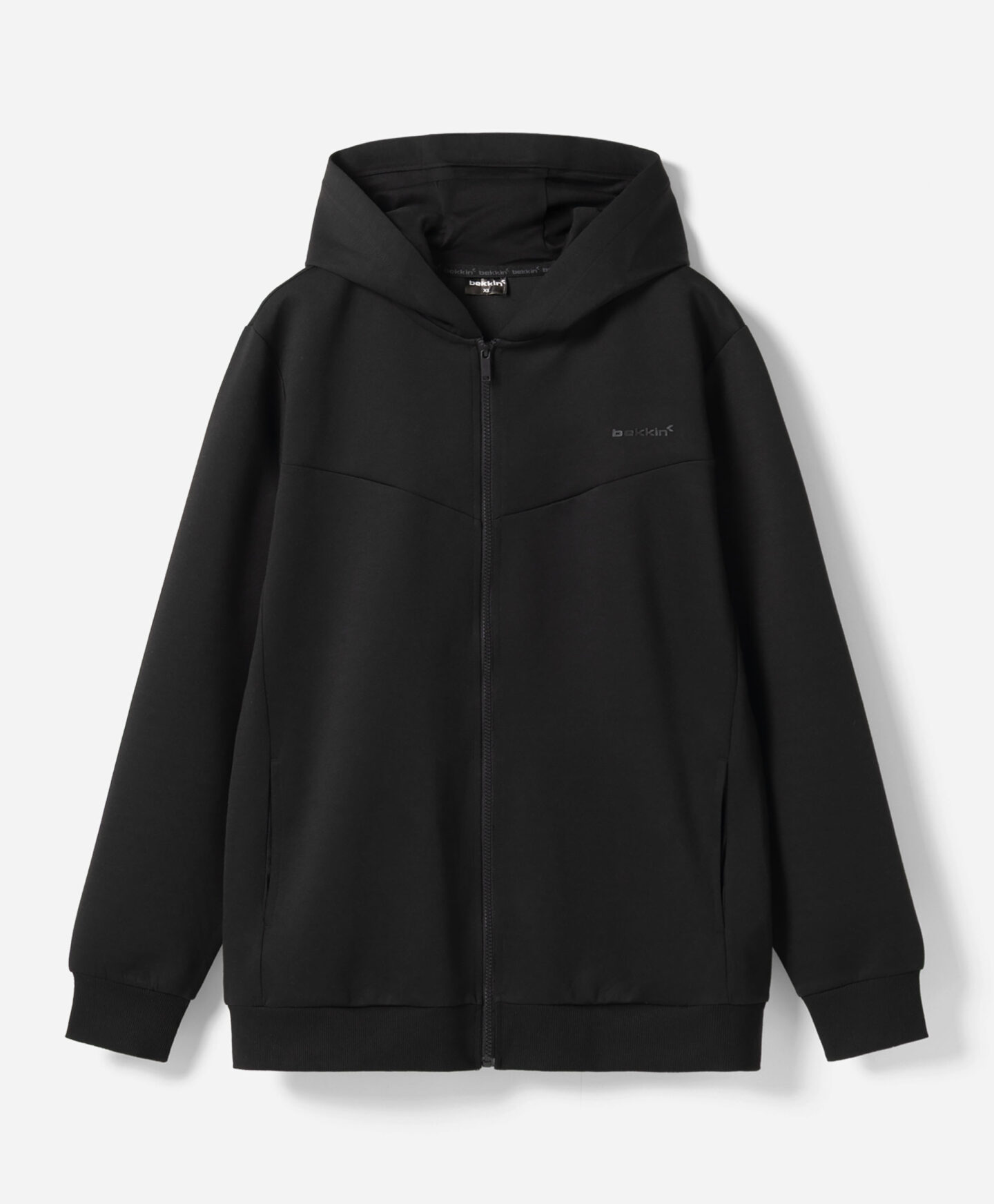 felpa bekkin nera con zip da uomo
