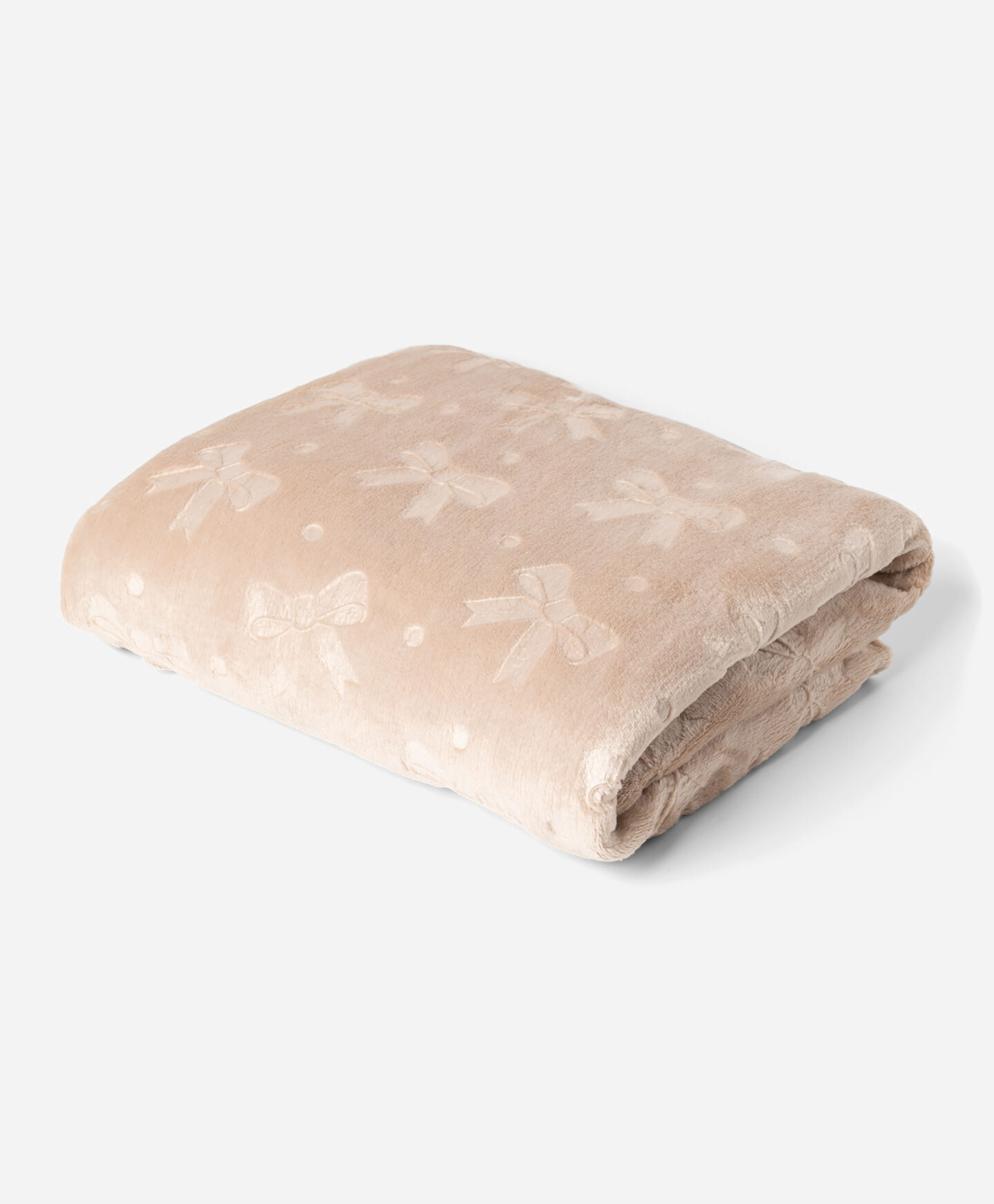 coperta grigia con fiocchi