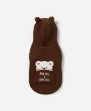felpa marrone con orso per cani