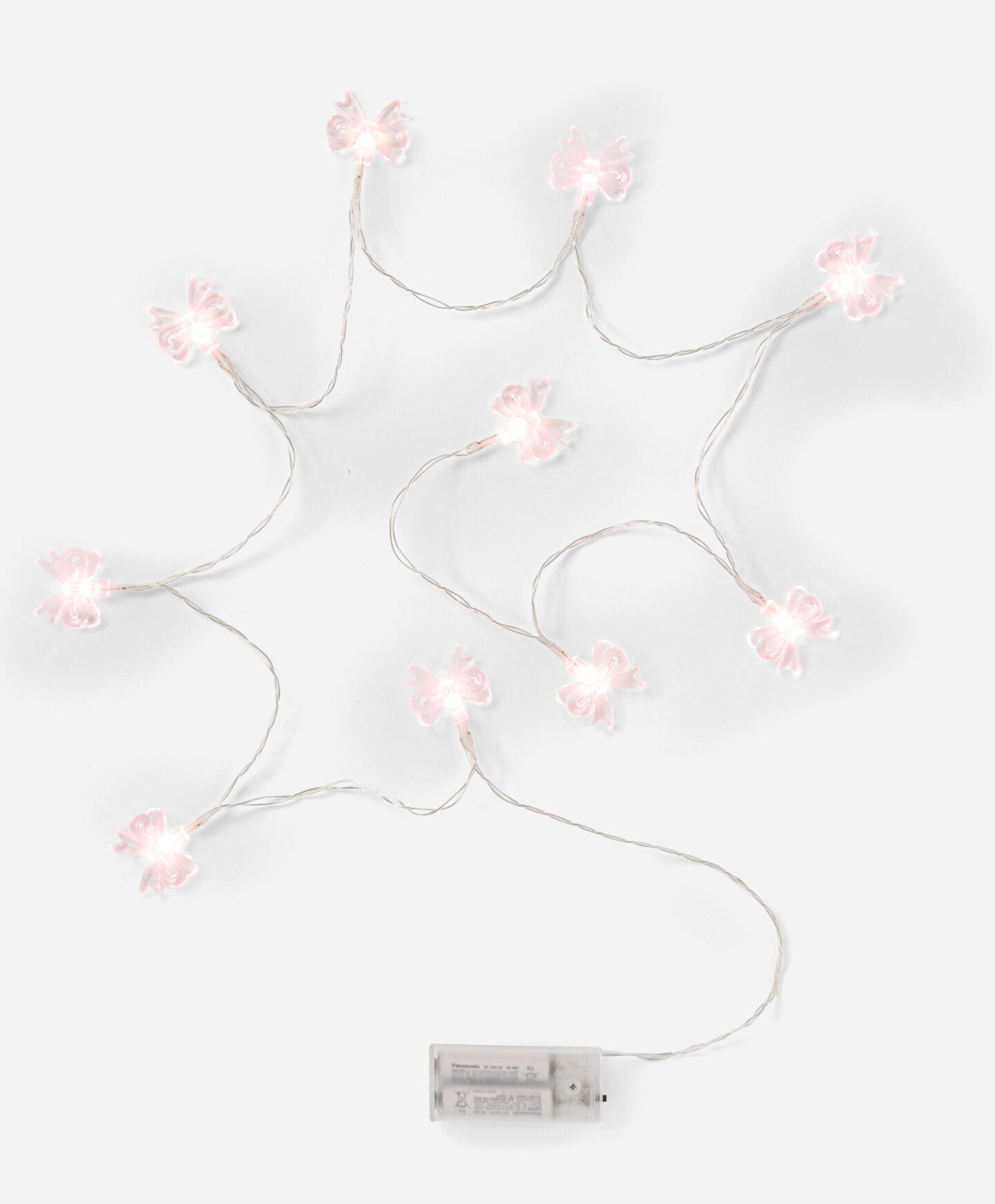 catena luci led rosa con fiocchi