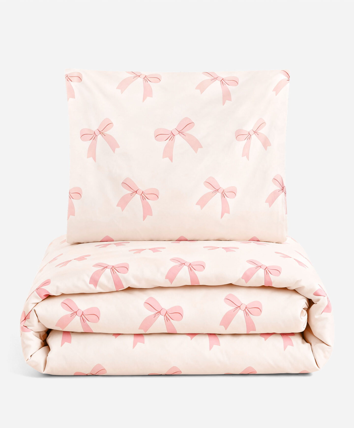 set letto rosa con fiocchi