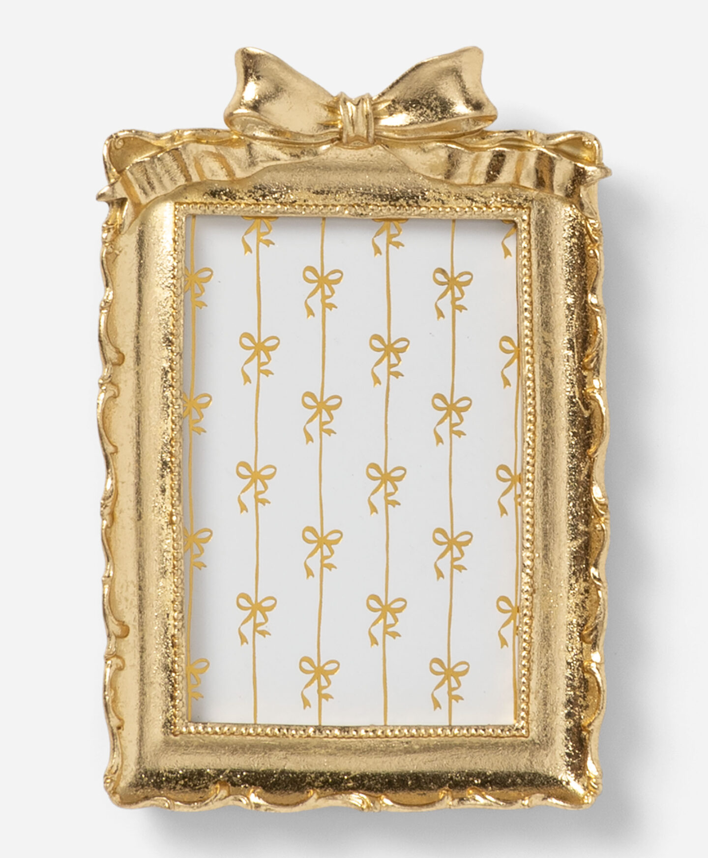 cornice dorata con fiocco