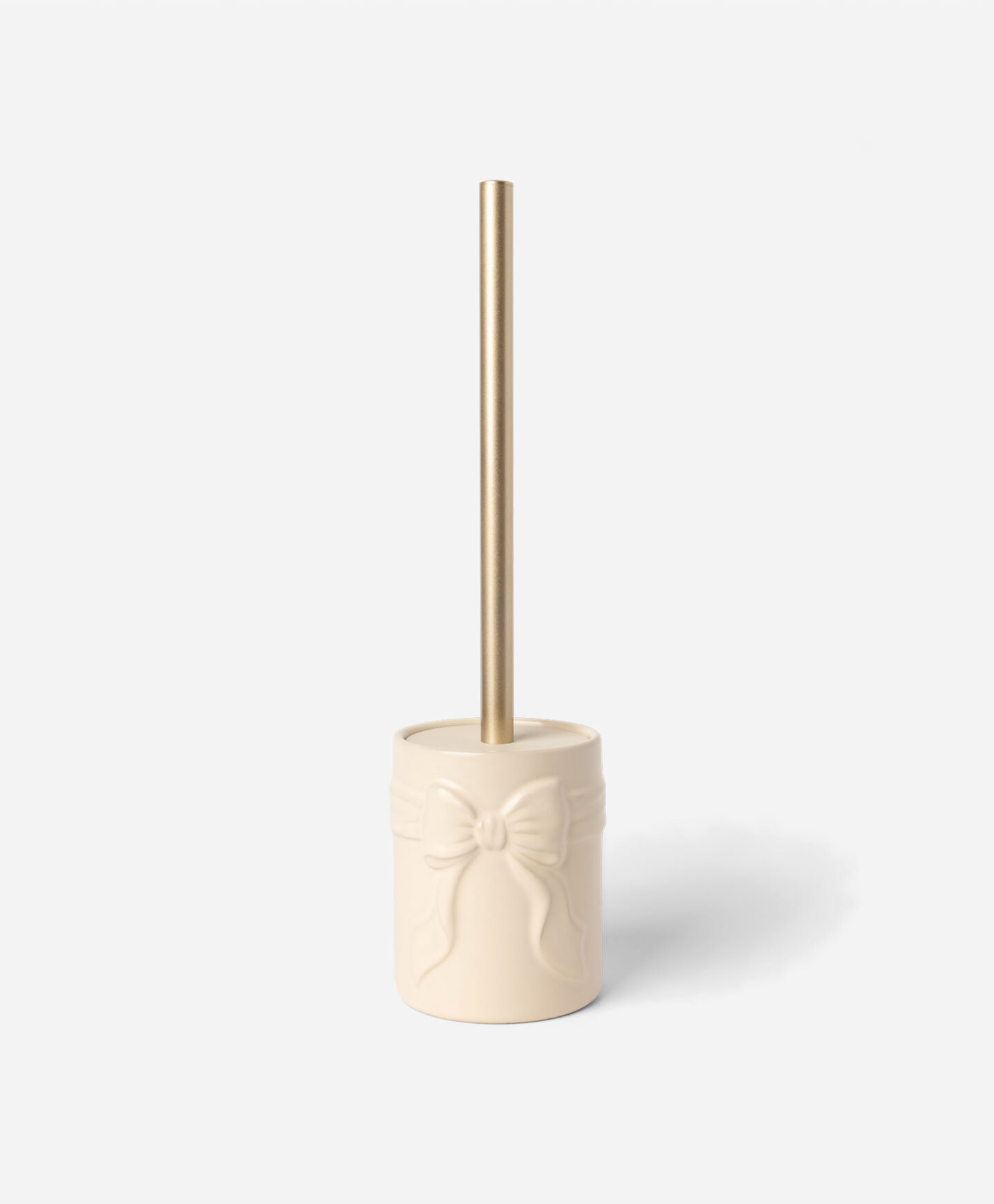 spazzola per wc beige con fiocco