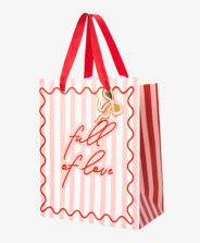 busta regalo a righe rosse