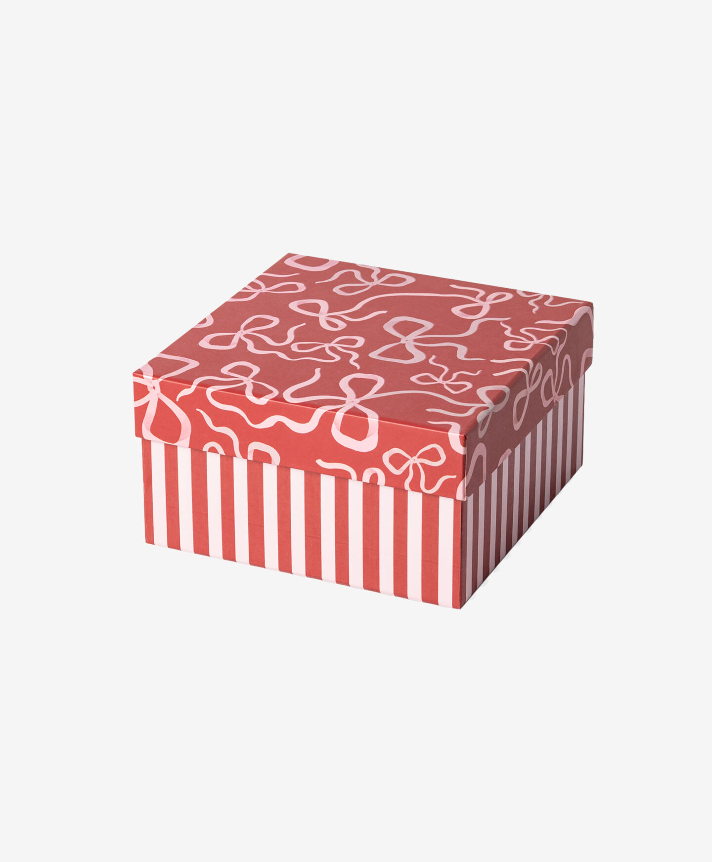 scatola decorativa a righe rosse