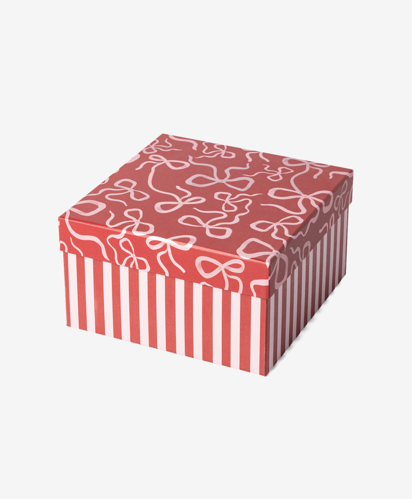 scatola con righe rosse