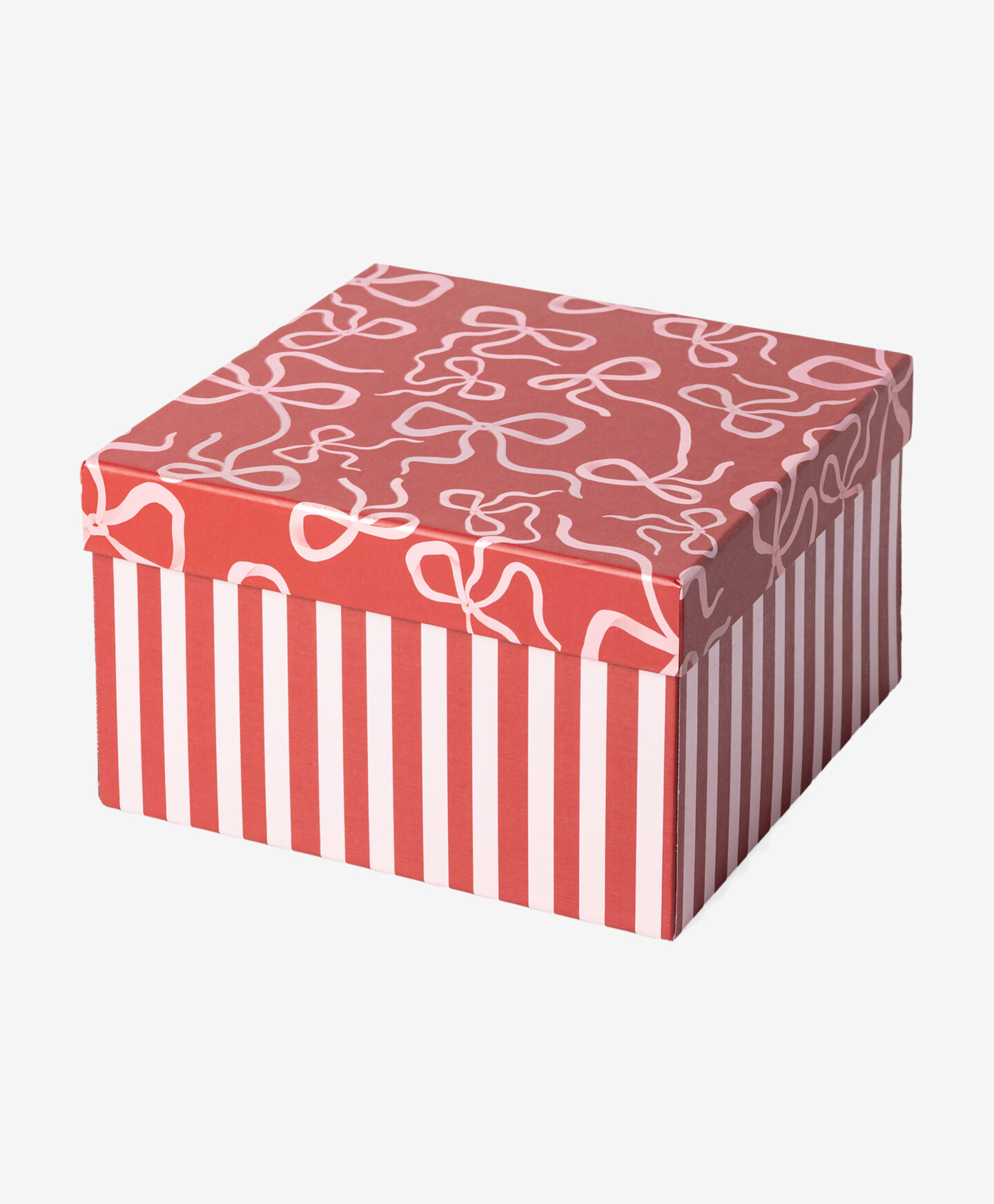 scatola grande a righe rosse