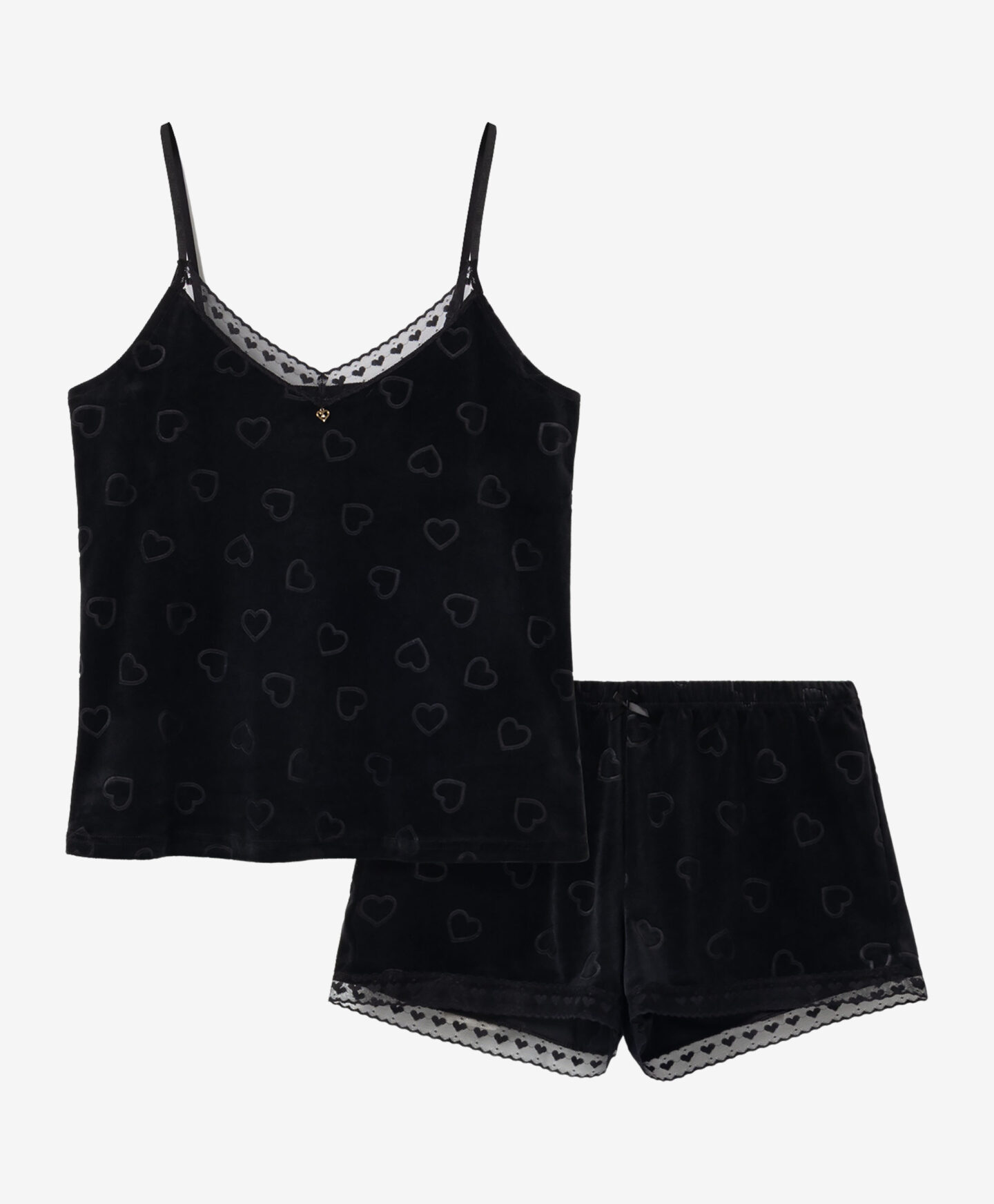 pigiama nero in velluto da donna