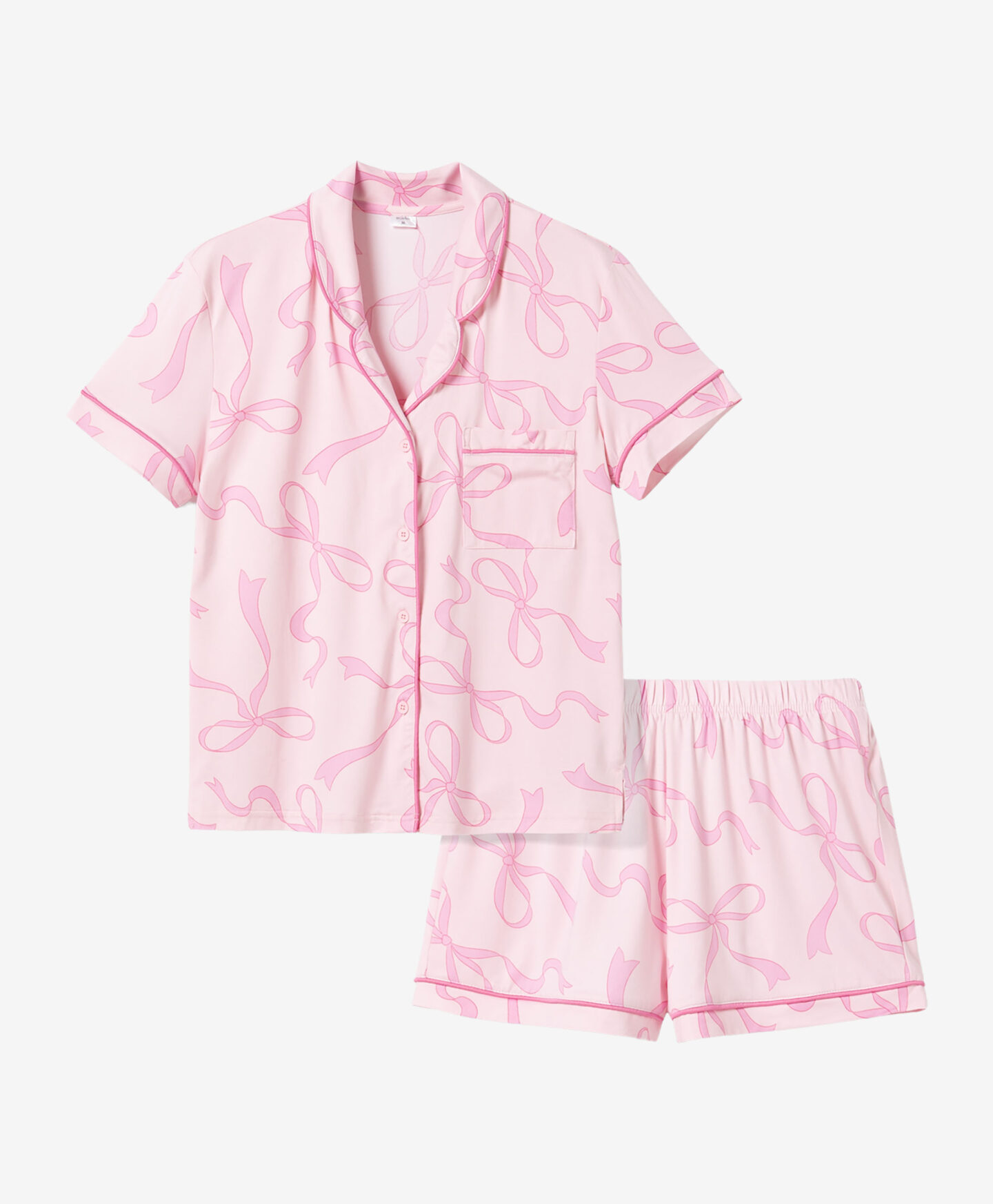 pigiama rosa con fiocchi da donna