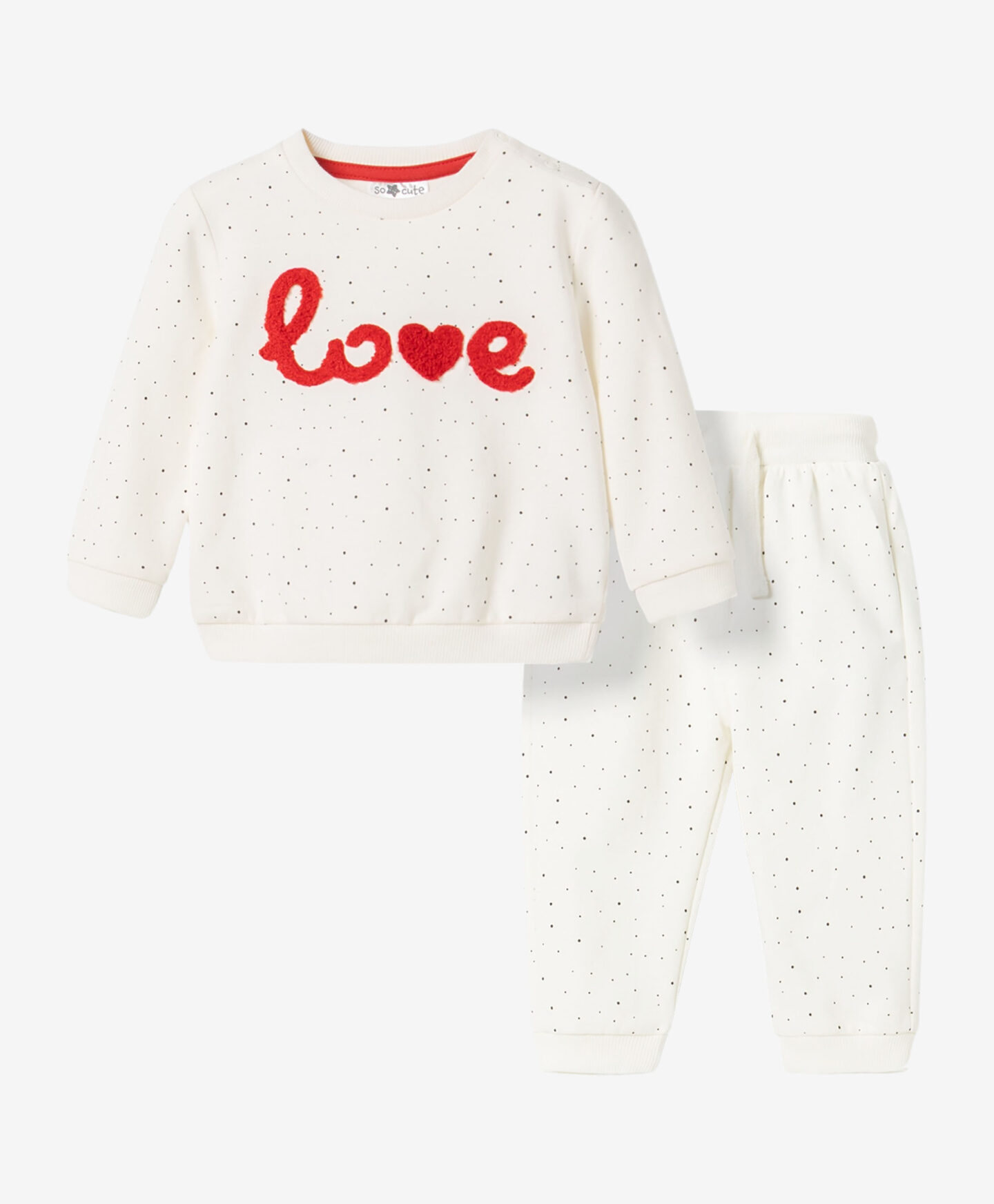 set da neonata con scritta love