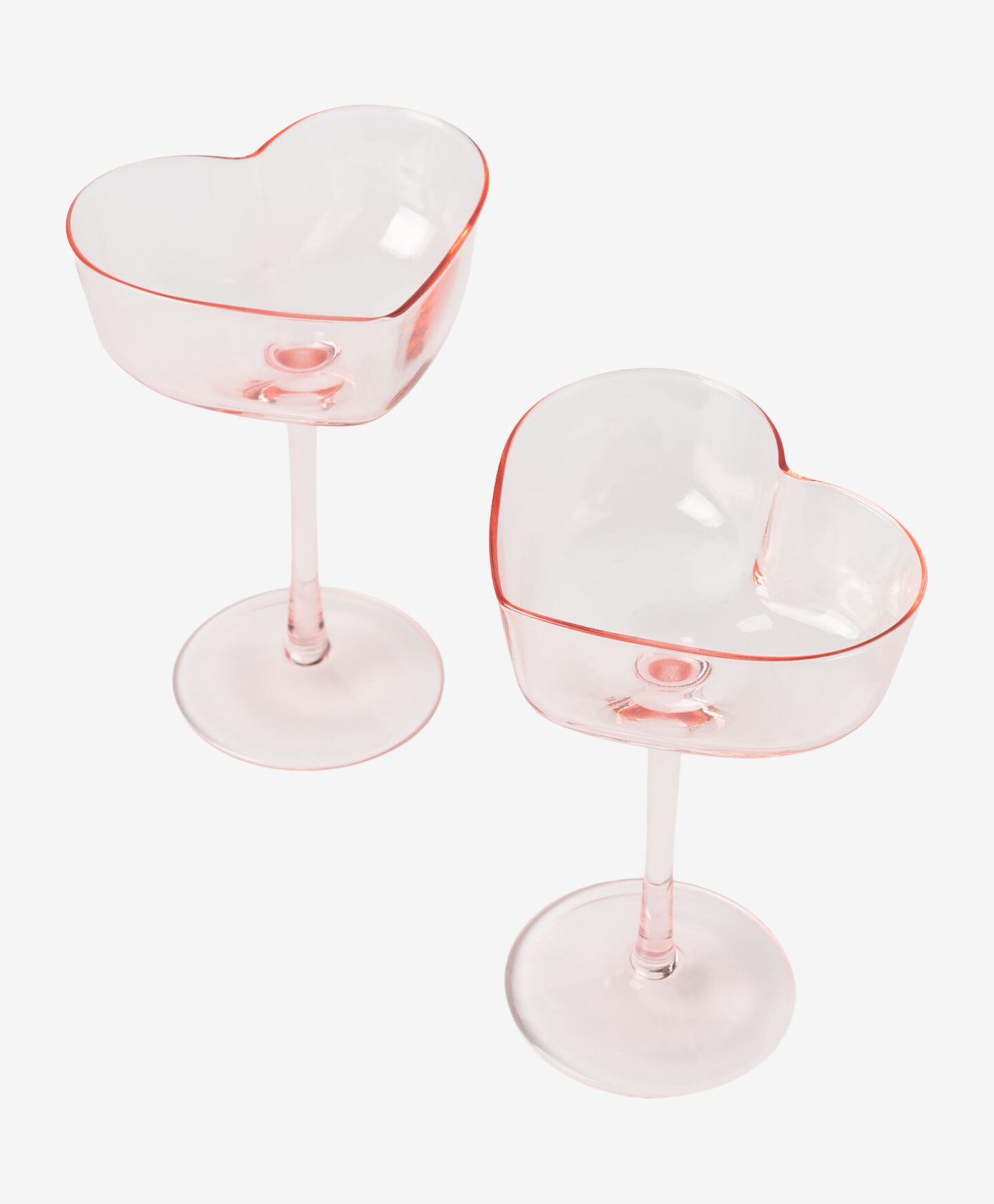 set di due calici da vino rosa