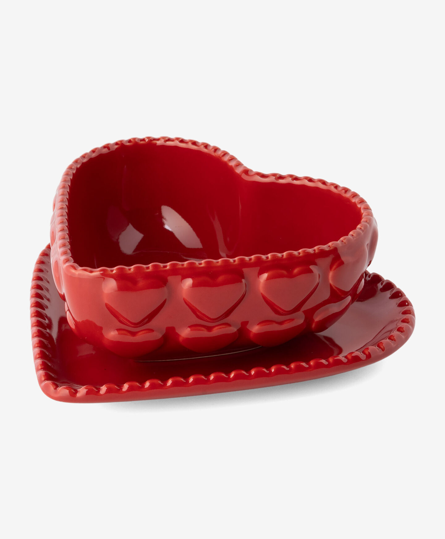 ciottola rossa a forma di cuore
