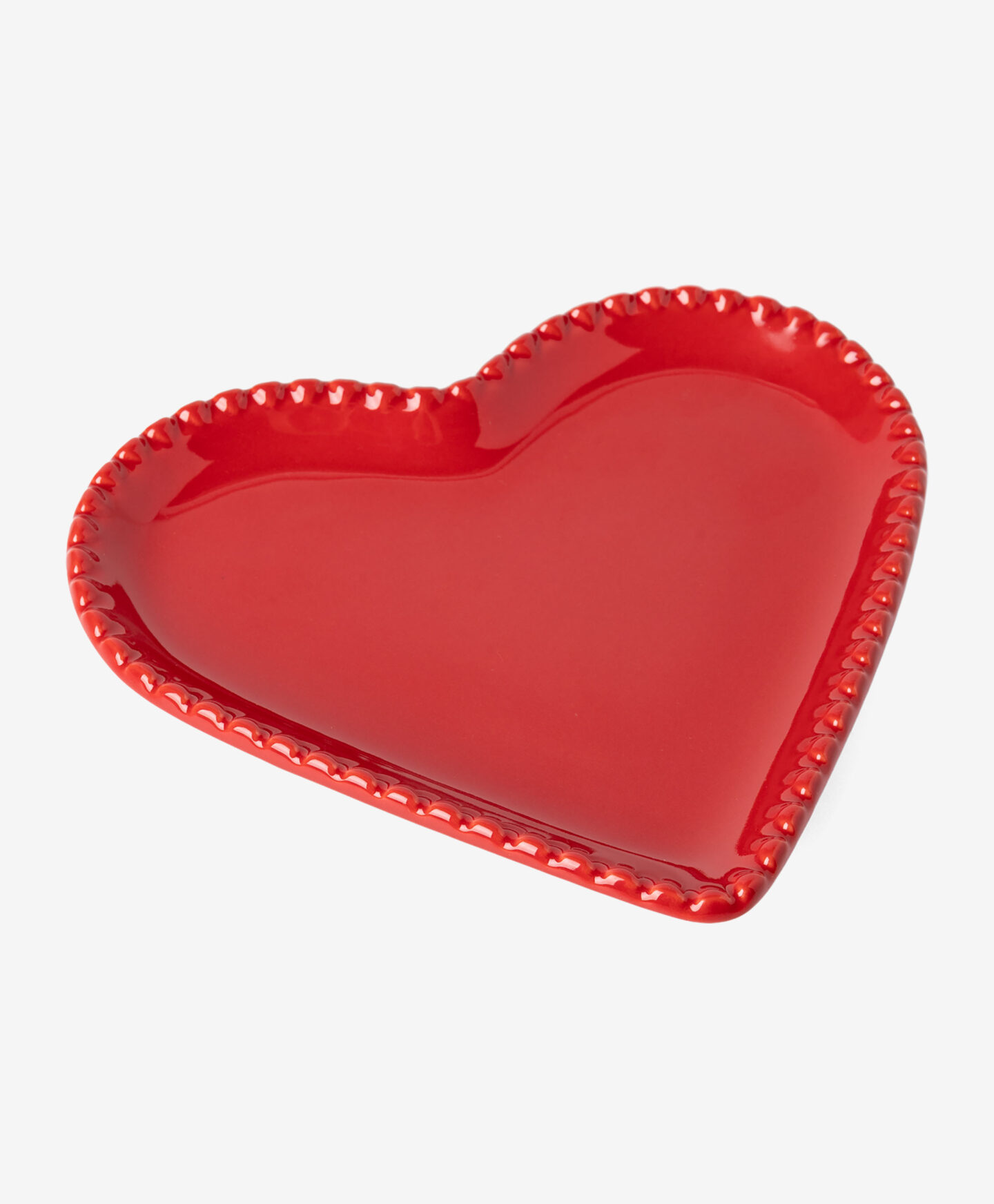 piatto decorativo a cuore rosso