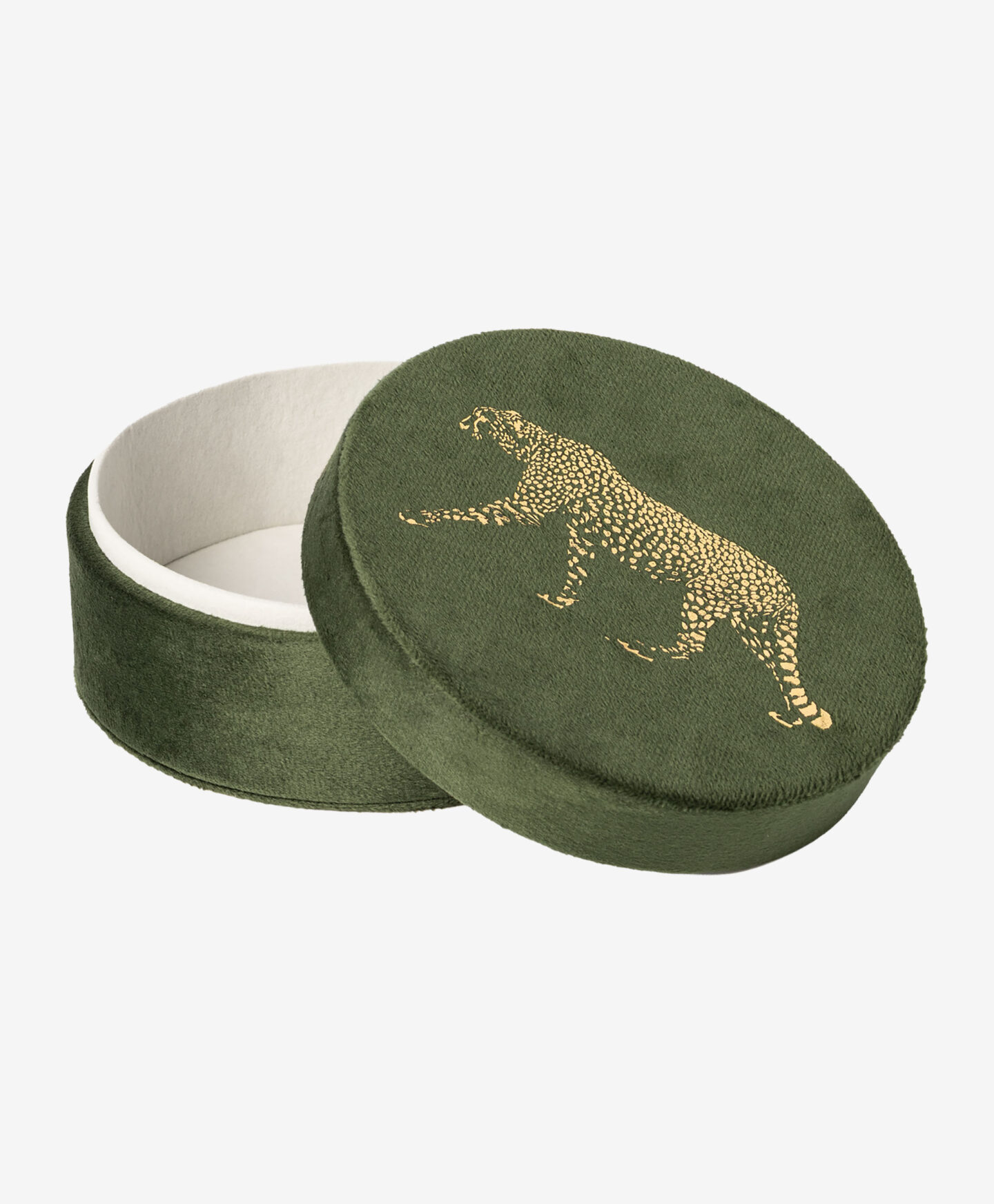 scatola decorativa ricamata verde