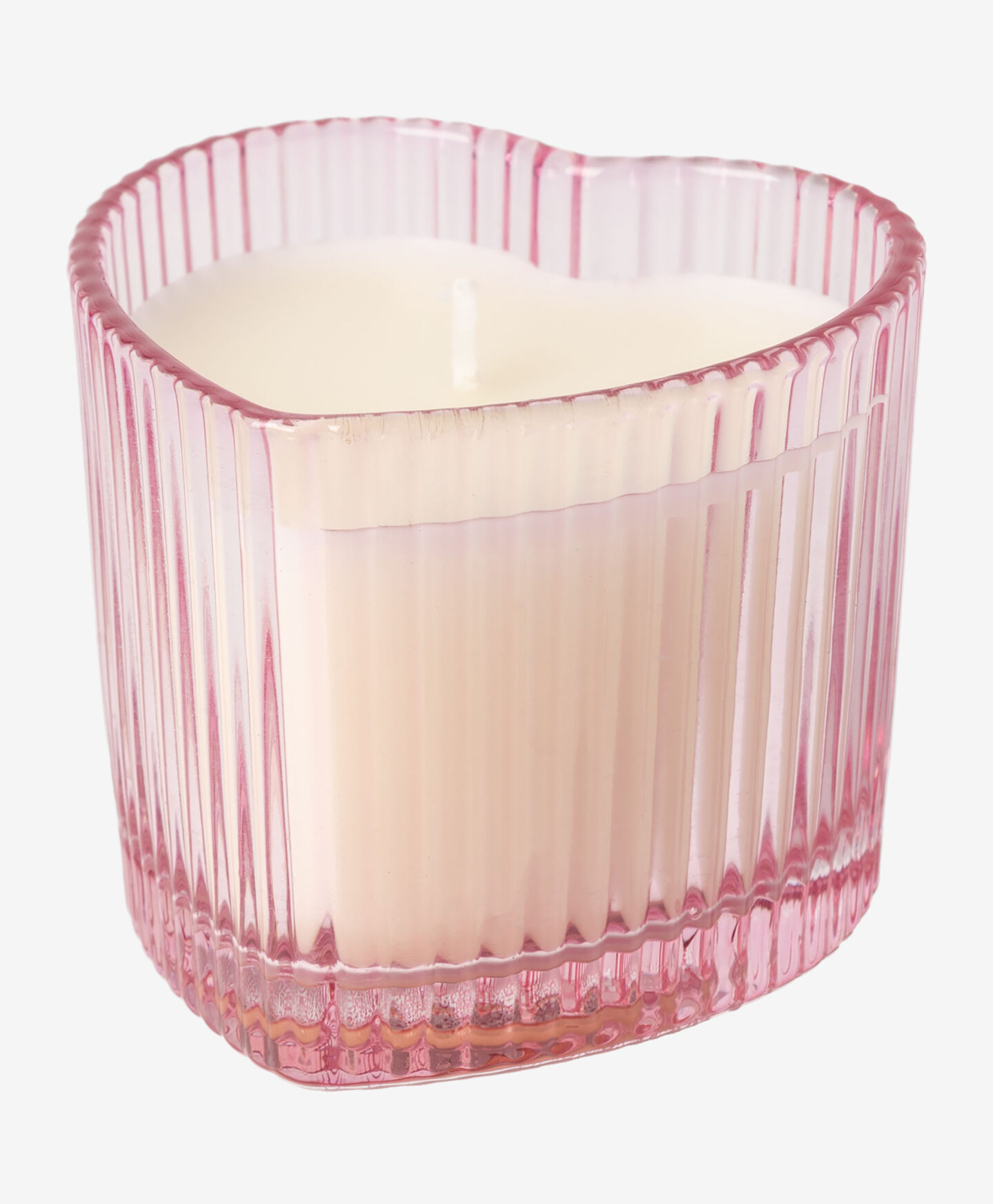 candela profumata rosa in vetro