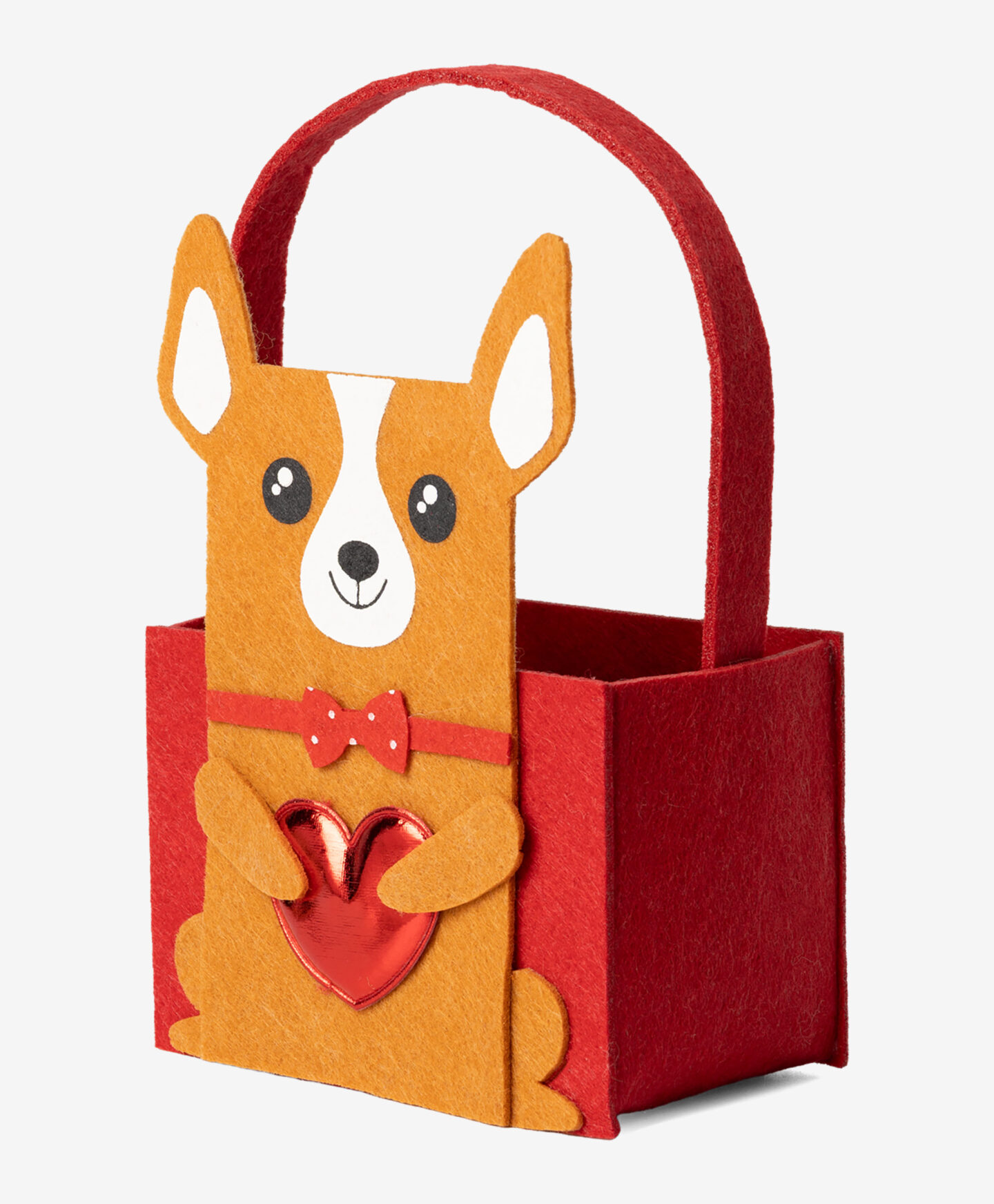 cestino in feltro con cagnolino