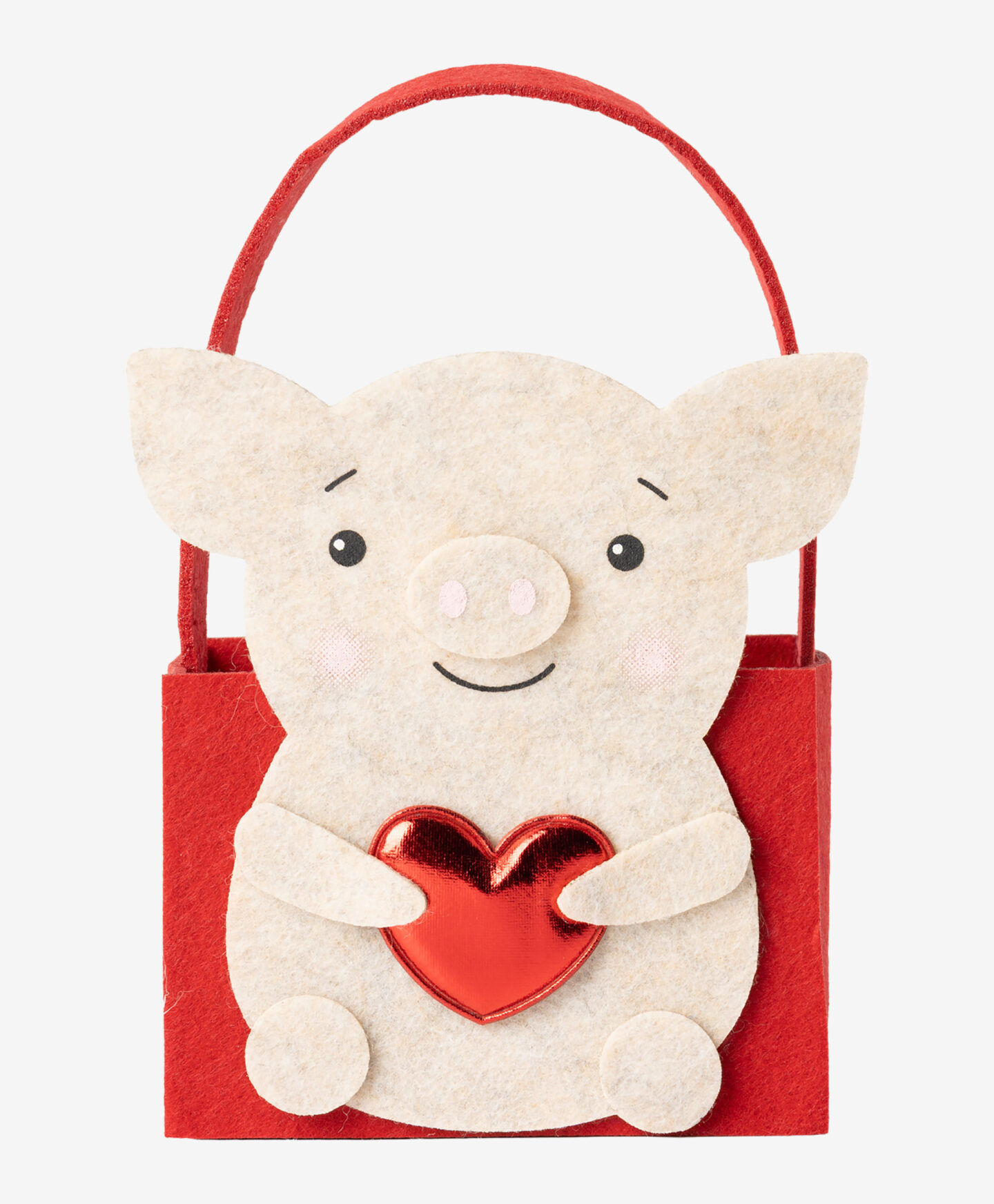 cestino in feltro con maialino