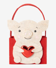 cestino in feltro con maialino